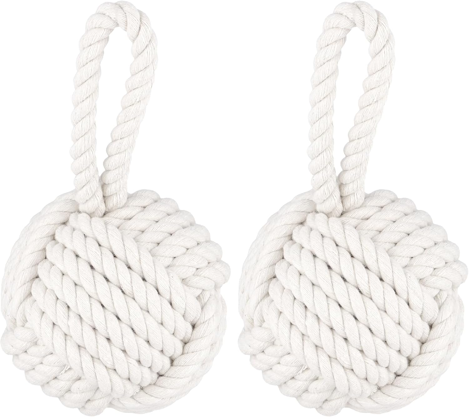 JOIKIT 2 PCS Rope Knot Door Stop, 3lbs Weighted Door Stopper for Bottom of Door Gap, Decorative Doorstop to Prevent Slamming, Keep Doors Open