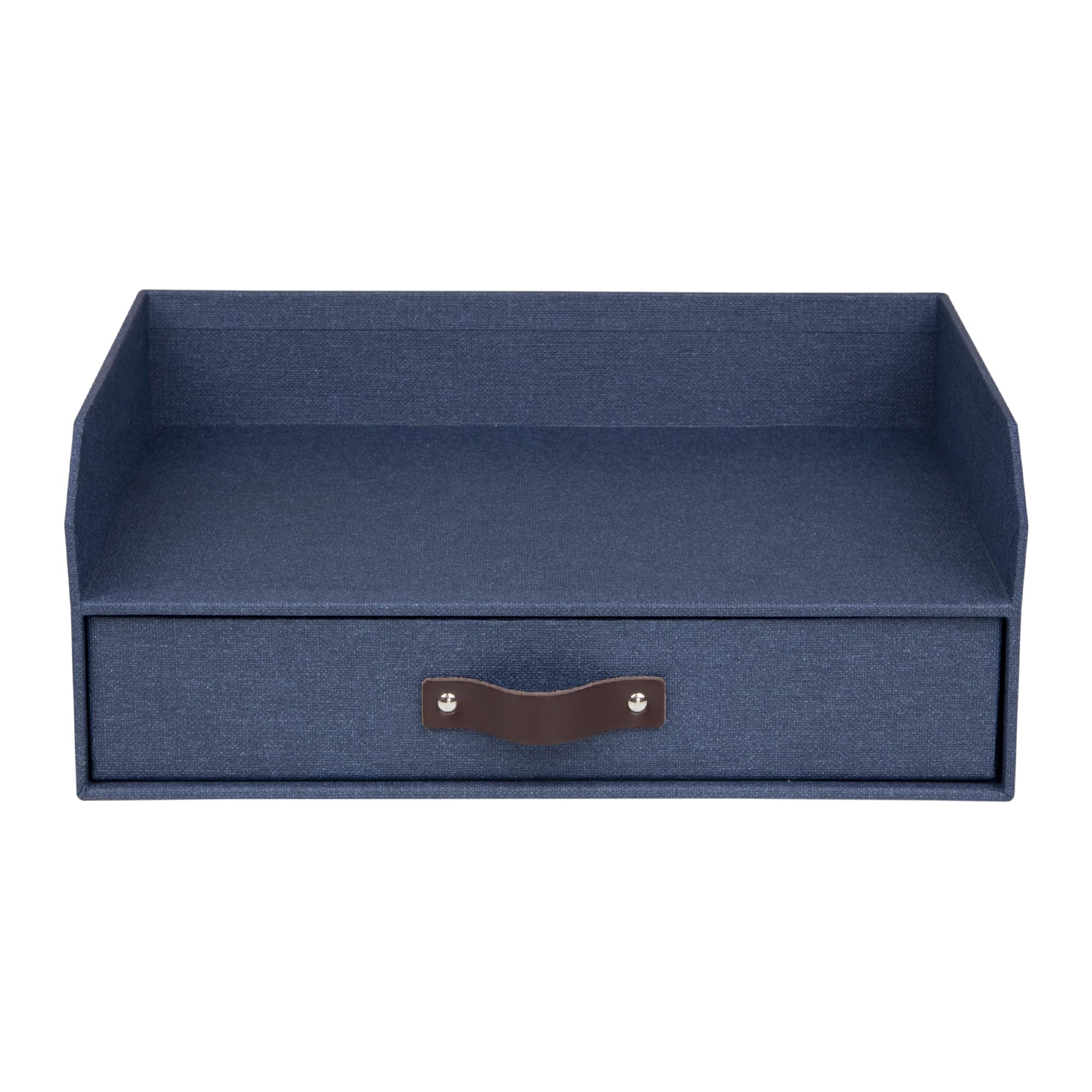 Bigso Walter Briefablage für Dokumente im A4- oder Briefformat, Papierablage, Organizer für den Schreibtisch mit Aufbewahrungsschublade und stabilen Gummifüßen, 33,3 x 25,4 x 13,2 cm, Blau