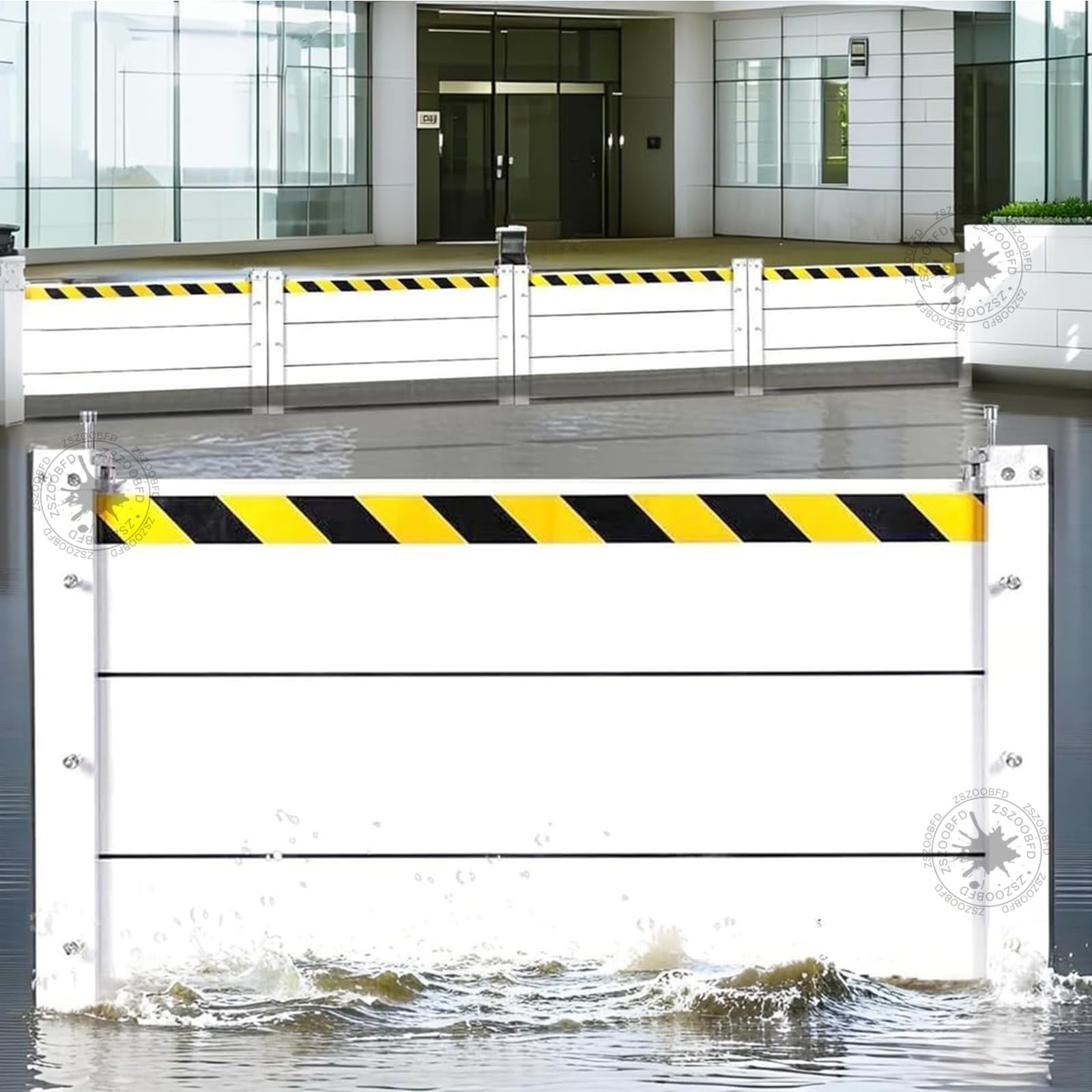 Flood Protection Barrier Portable Durable Flood Barrier Flood Protection Baffle Aluminum Reusable Flood Garage Door Flood Barrier Threshold Flood Flood Barrier,NSIDE MOUNT,60 * 60cm