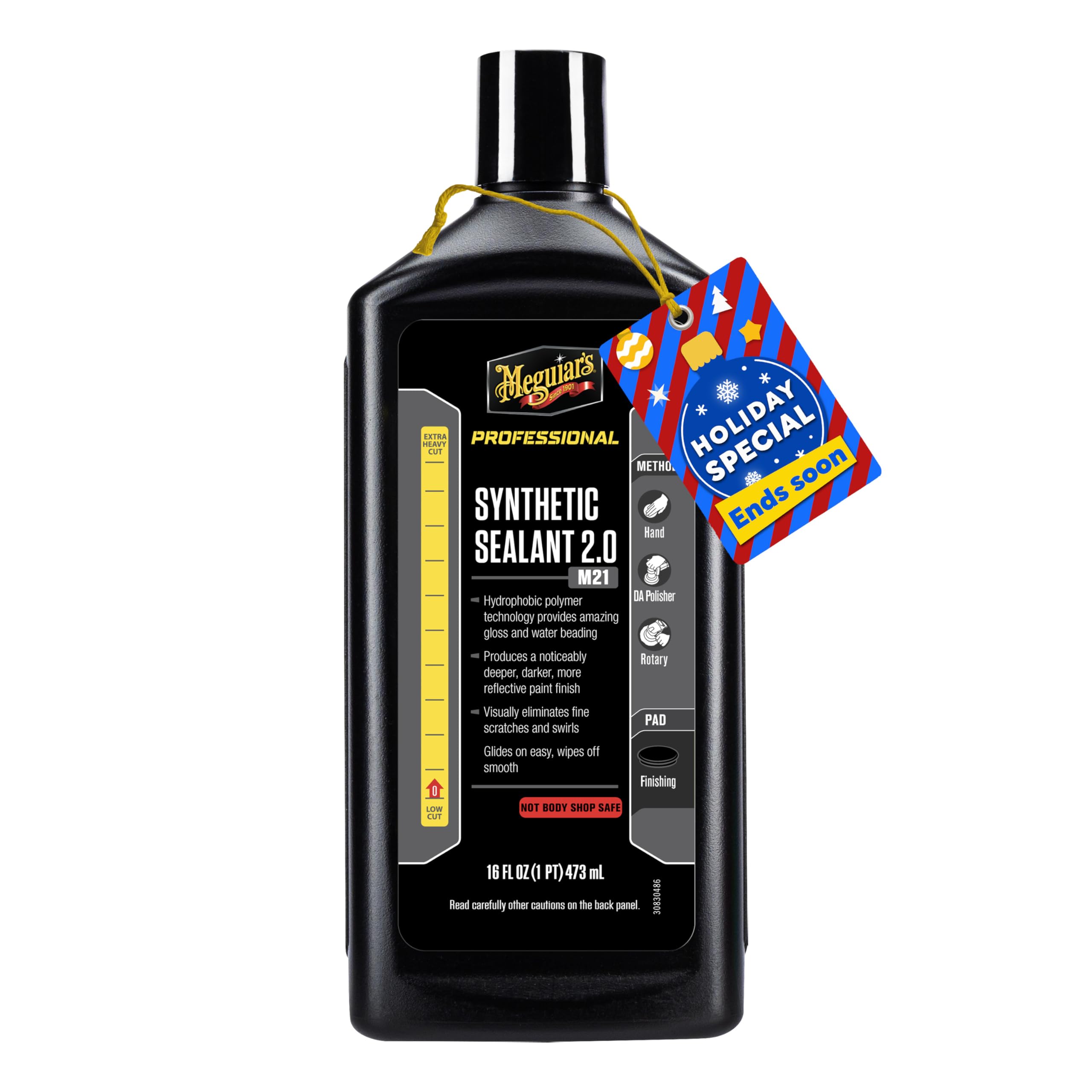 Meguiar's Professional Synthetic Sealant 2.0 M2116 - Premium Synthetic Car Paint Sealant, Long-Lasting Protection, Additional Gloss and Hydrophobic Properties for High Water Beading, 16 Oz Liquid