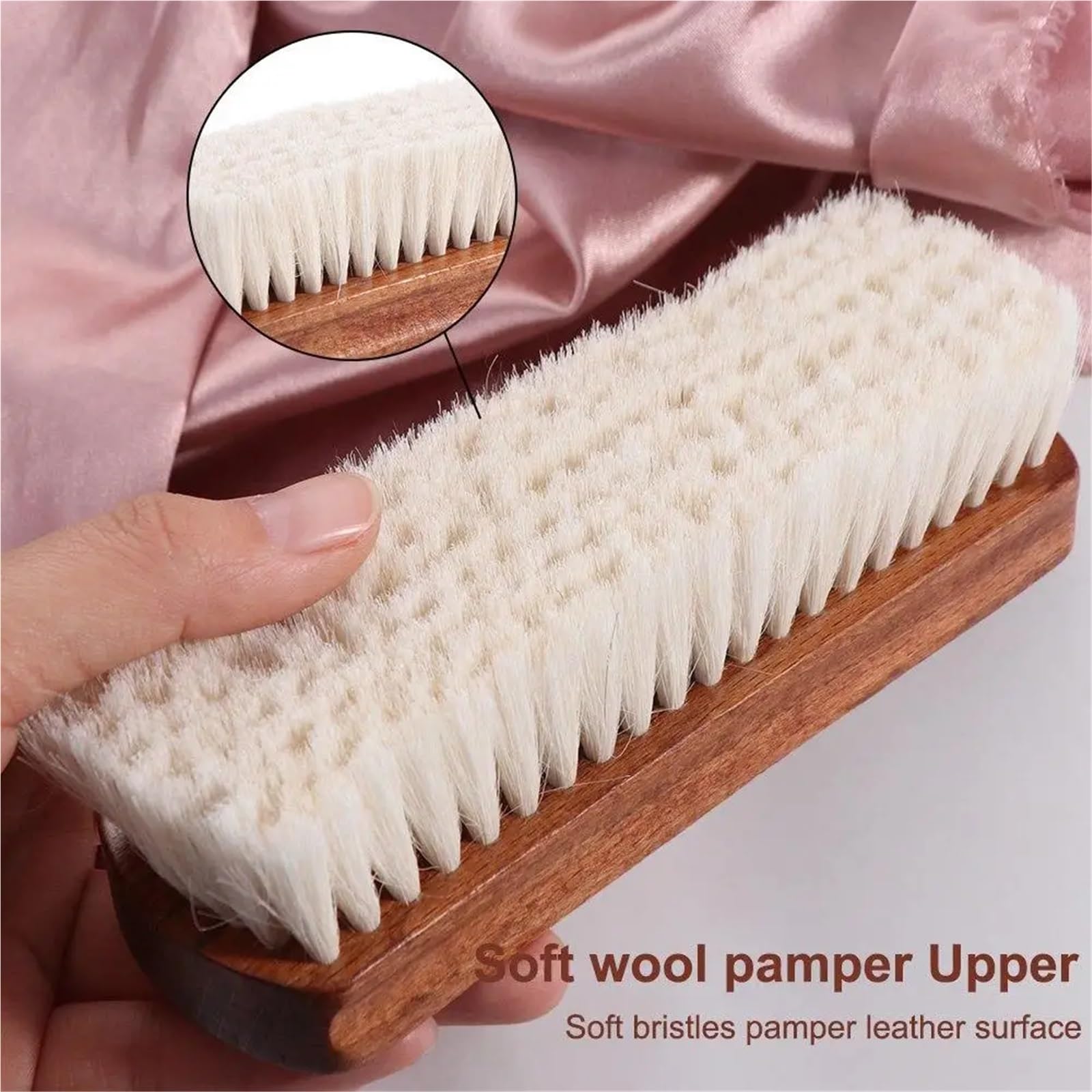 Schuhbürste Multifunktionale Lederpflege Schuhputzbürste Stiefelreiniger Holzgriff Schuhputzbürste Schuhbürste