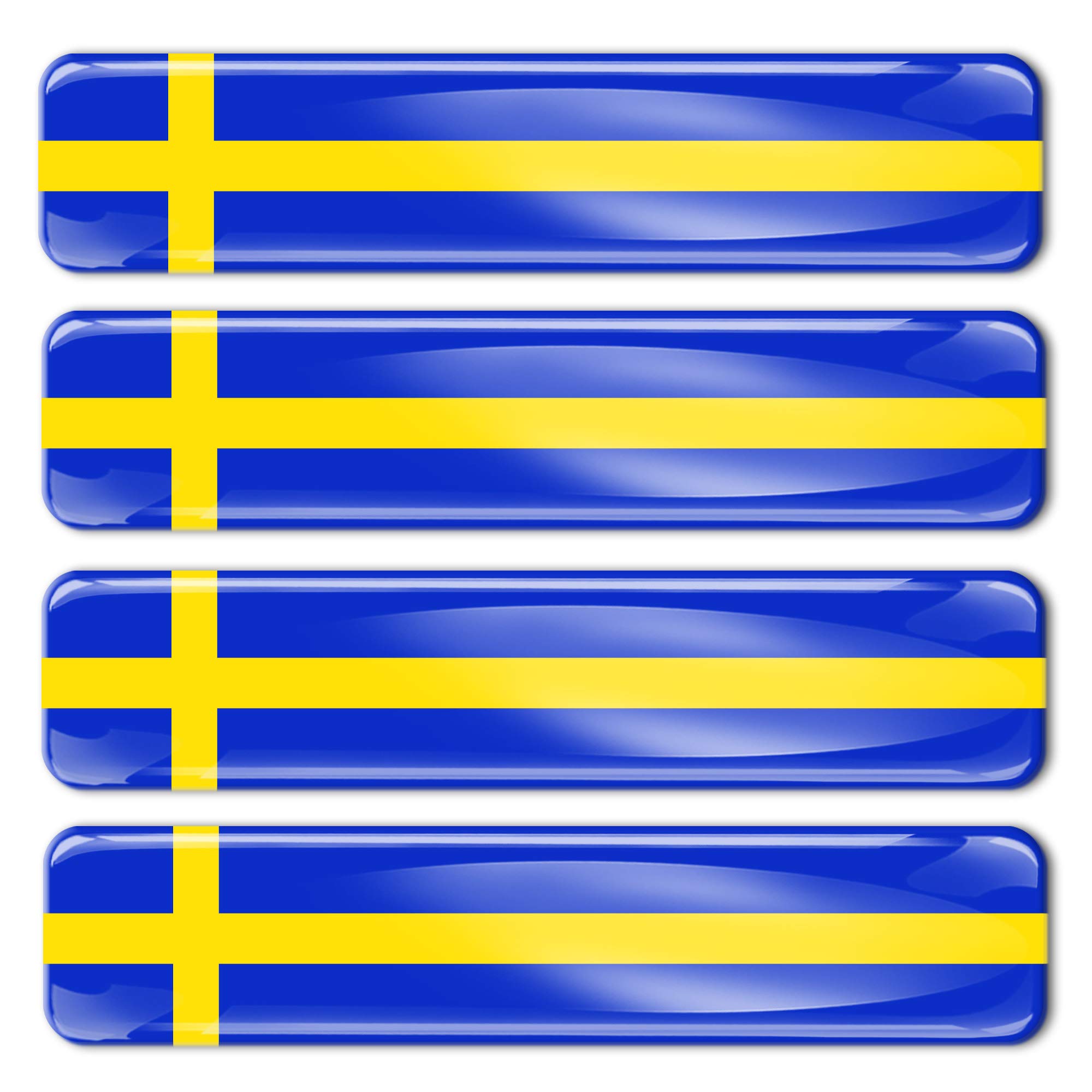 Biomar Labs Sweden Swedish Flag F 22-4 4 X 3D Domed Silicone Stickers Decals Sweden National Swedish Flag Banner Emblem Car Motorcycle Helmet F 22/4-Ka