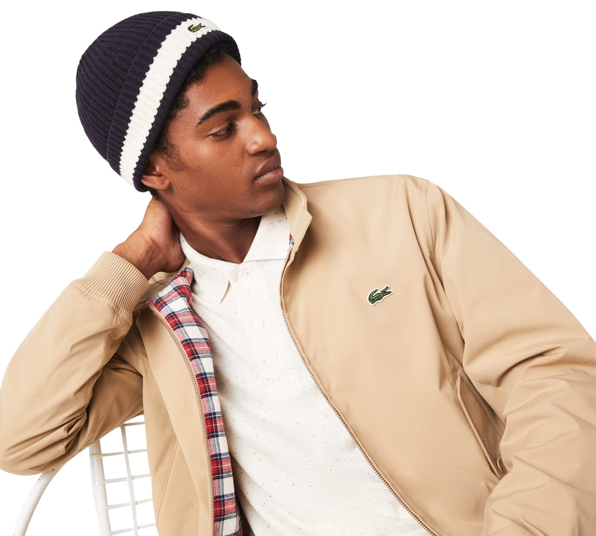 Lacoste Unisex_Adult Rb9883 czapka beanie czapka, granatowa/mąka, jeden rozmiar