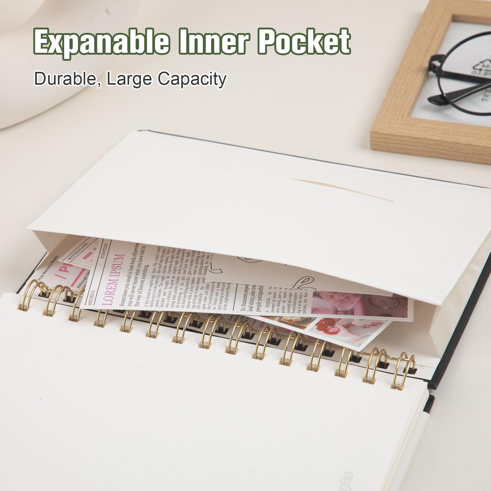 Lined Spiral Journal Notebook for Work with 160 Pages, 5.6" x 8" Hardcover Notebooks Journals Medium Size for Writing Women Men, Black