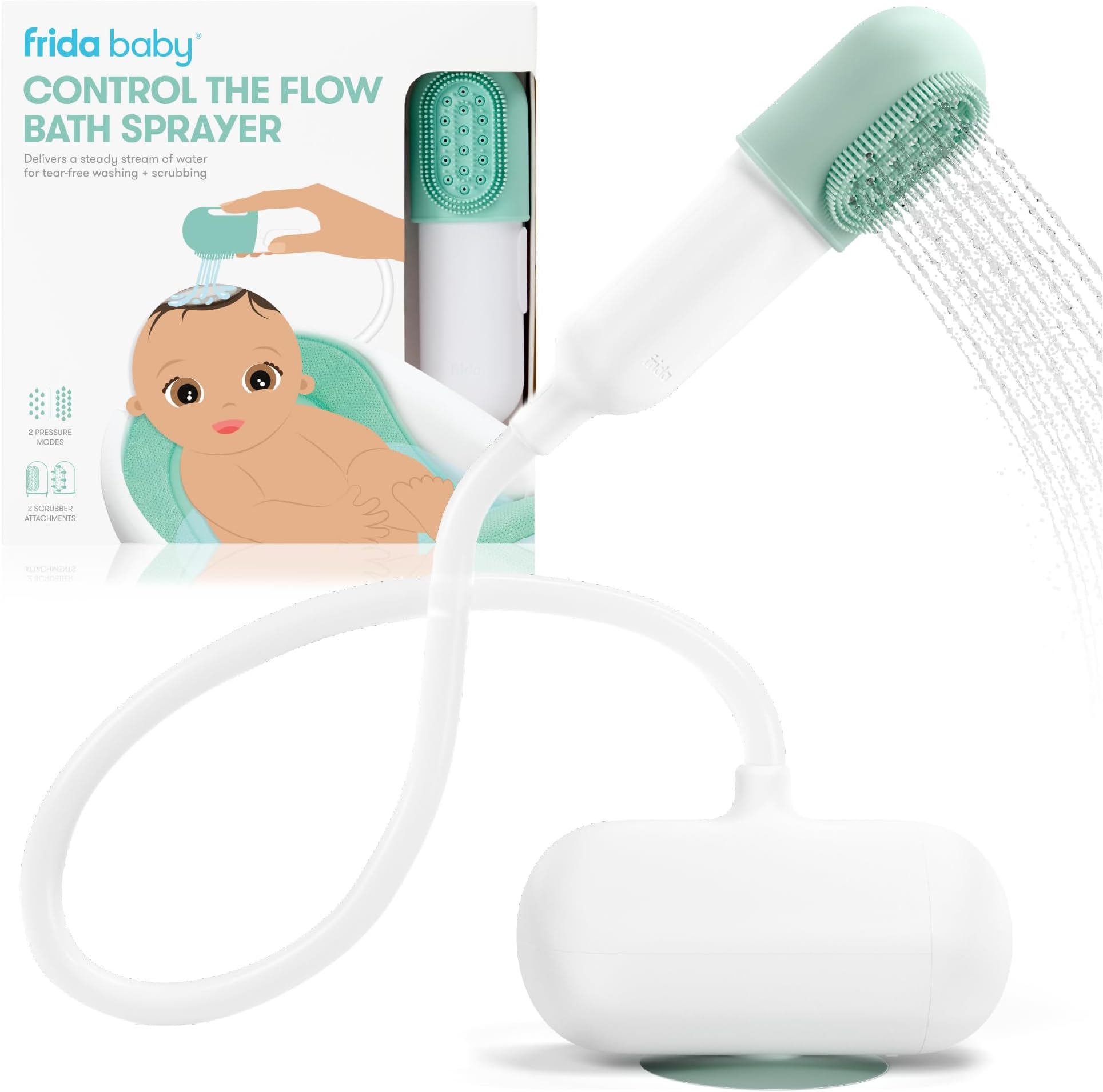 Control The Flow Bathtub Sprayer Attachment for Baby Bathtub, Shower Head with Scalp Massager, Control Waterflow with 2 Pressure Modes
