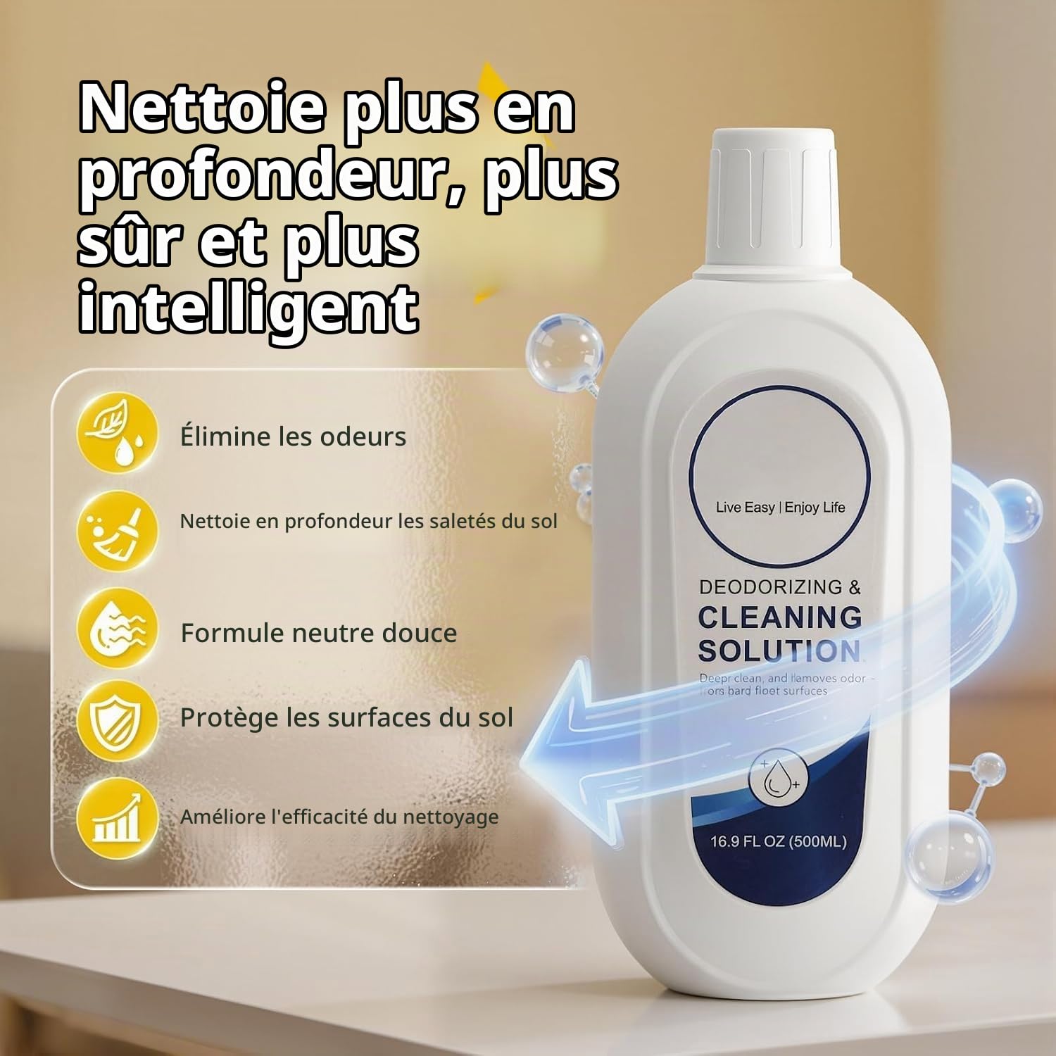 Formulaire Concentrée Nettoyante for Aspirateur-Balaiseur - Compatible avec Tineco iFLOOR & FLOOR ONE Séries - Sans Traces, Non Moussant, 1:300 Dilution - 3 x 500ml - Parfum Frais