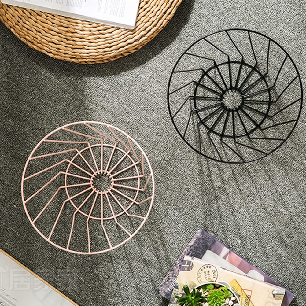 ETRAVRL Pattumiere, filo metallico, cestino per rifiuti in ferro e metallo, cestino per la spazzatura, cestino per il filo, decorazione camera da letto, stile nordico, nero, set da 2