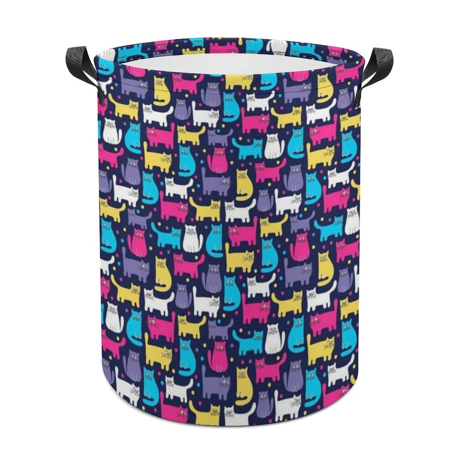 MHYRAC Laundry Hamper, Funky Cats Laundry Basket, Washing Basket with Handle