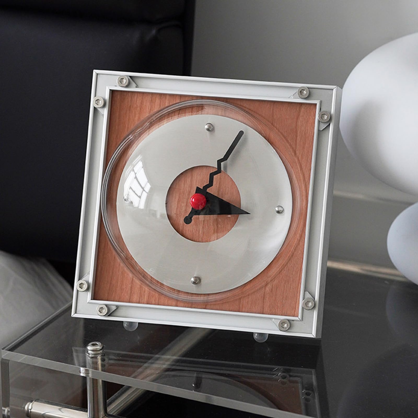 Wall-Mounted Desktop Clock, Vintage Silent Non-Ticking Table Clock, Dual-mode Hanging/standing, Silent Ticking Movement, for Living Room Mantel Desktop Countertop