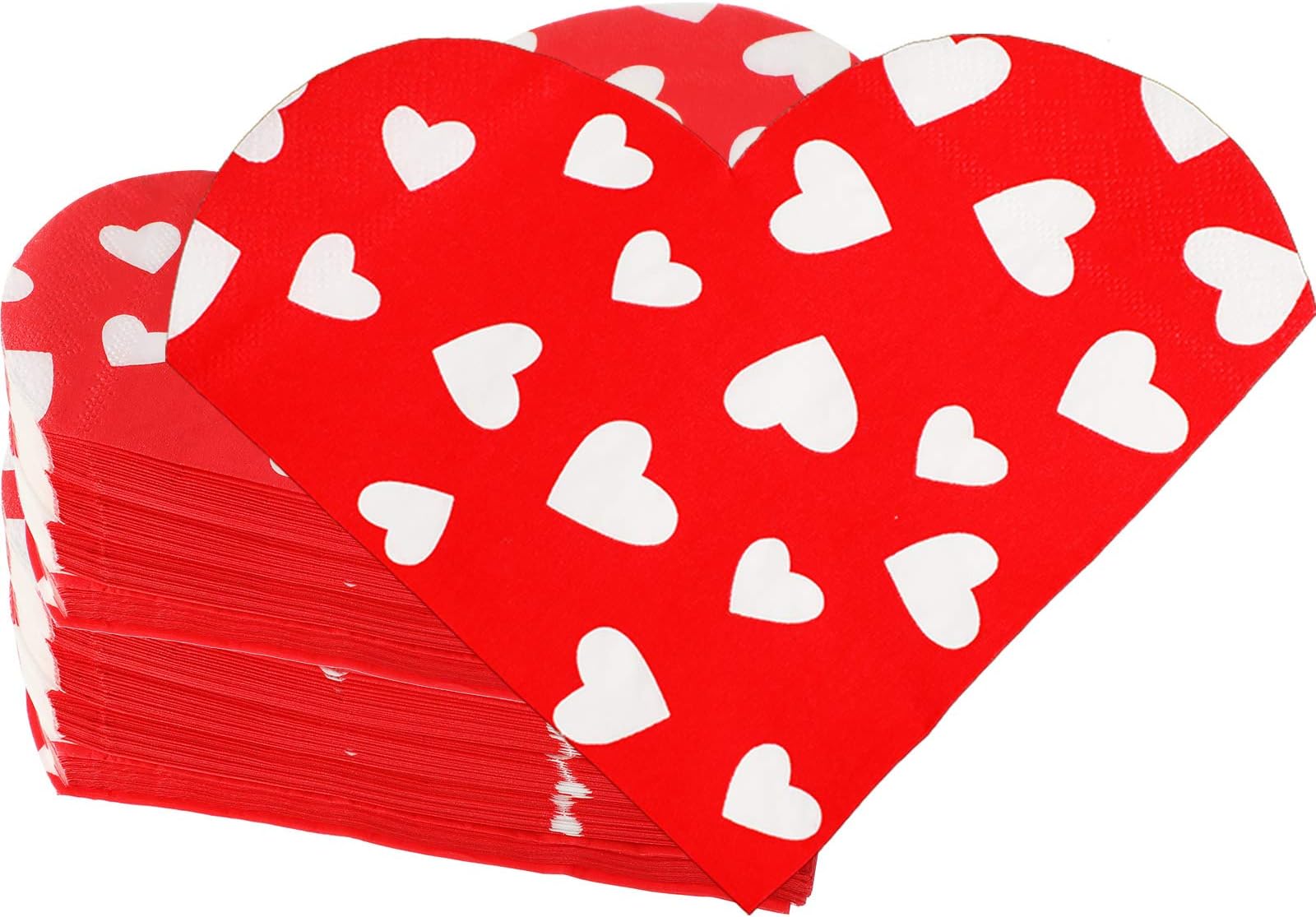 Heart Shaped Napkins 60 PK Heart Napkins for Valentine's Day Decorations