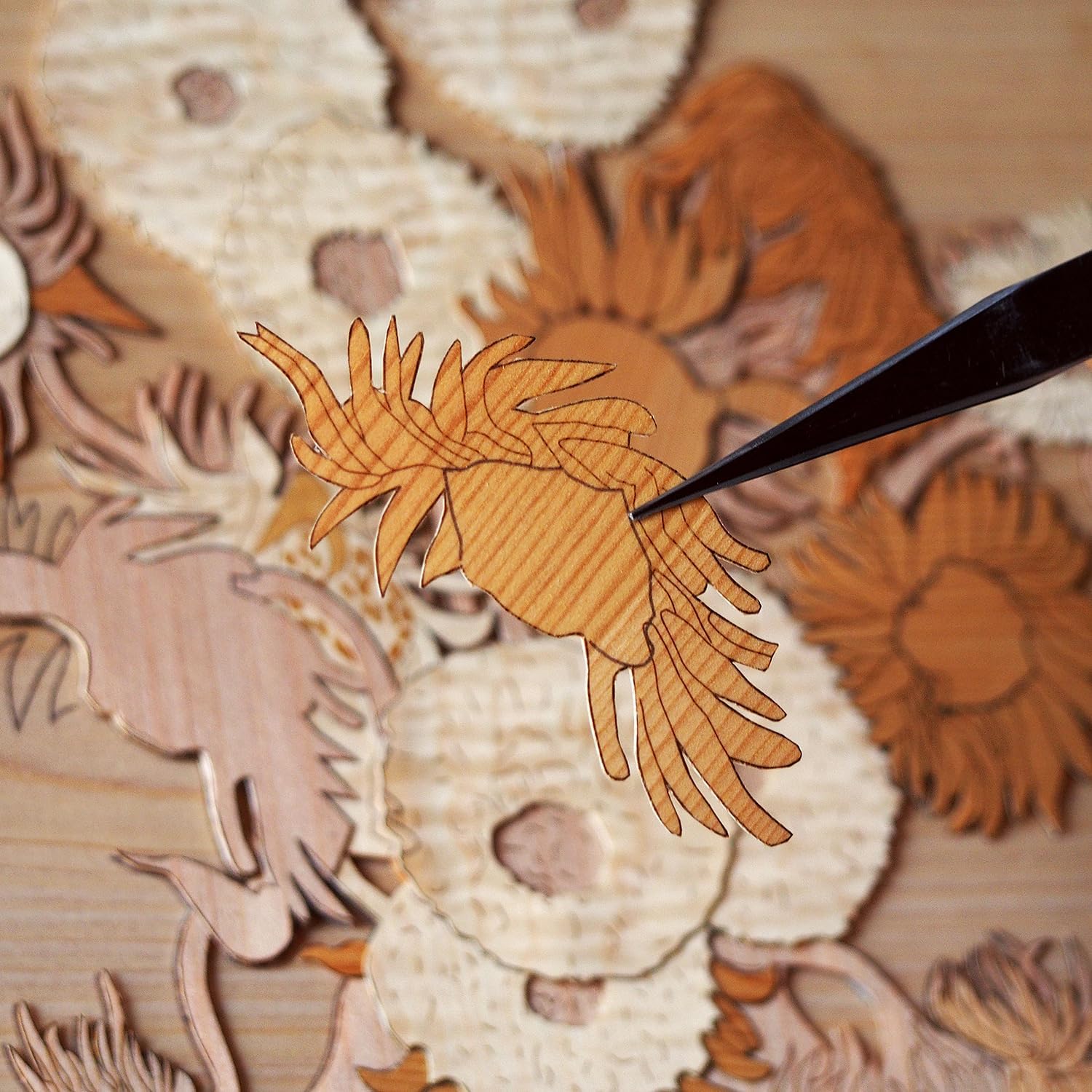 KINOWA Wooden Art Kit Kiharie Sunflowers Made in Japan