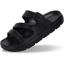 PIMIO Arch Support Sandals for Women Slip On Recovery Slides for Plantar Fasciitis Relief, Non-Slip Lightweight Slippers With Thick Cushion For Waking Foot Pain & All-Day Comfort