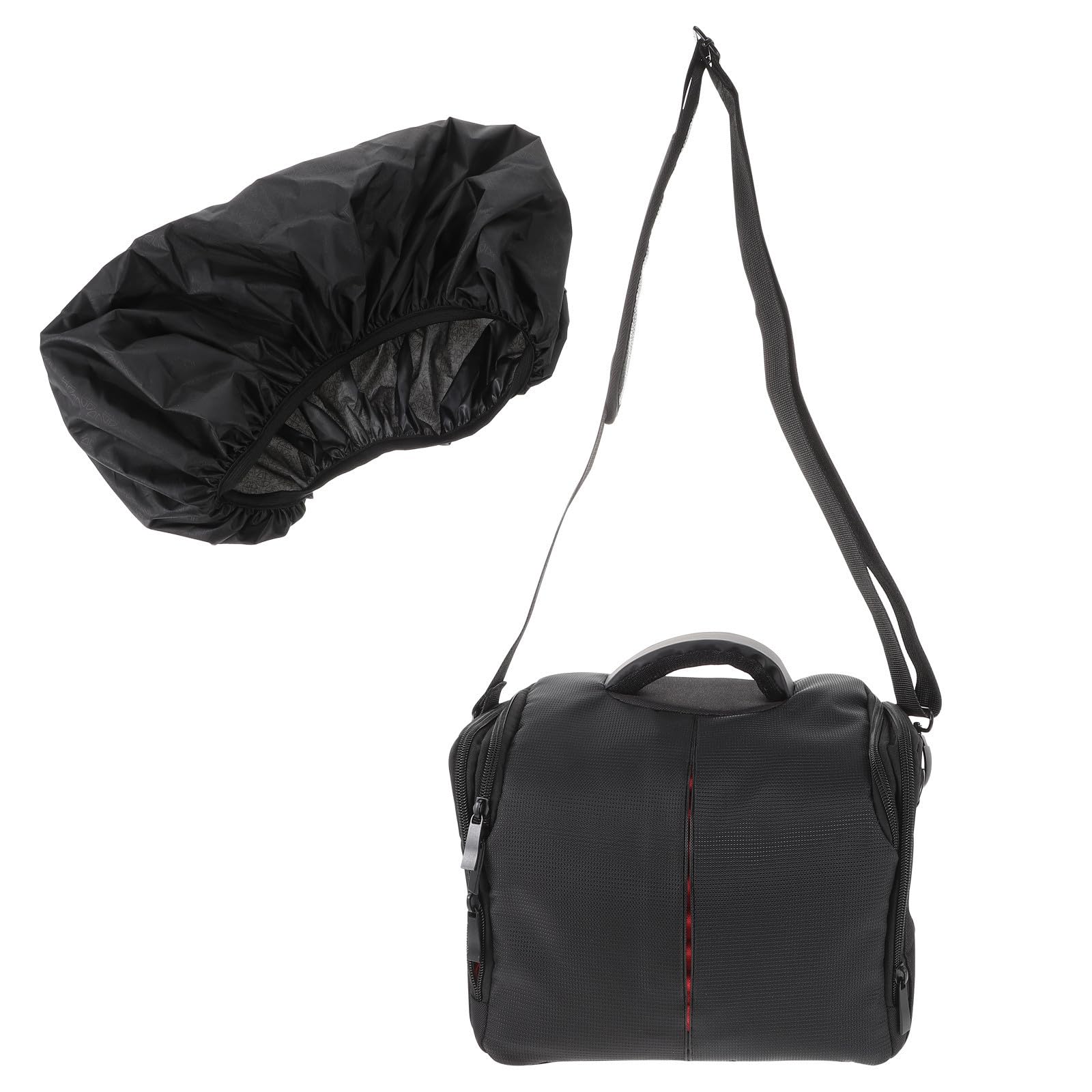 Abaodam Bolso para Cámara Acolchado de Nylon Negro Funda Lluvia | Resistente a Golpes, Bandolera para Accesorios Fotográficos, Diseño Compacto y Elegante
