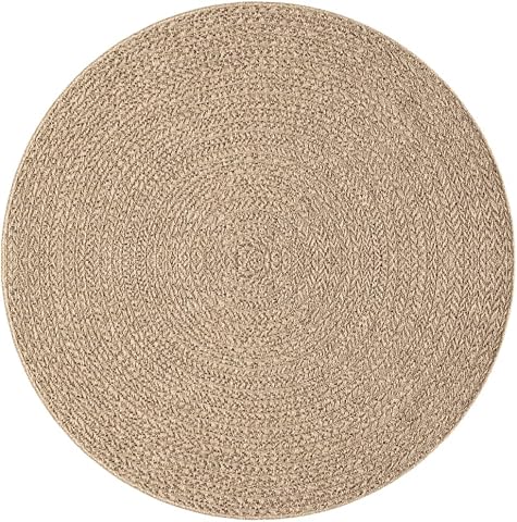 vidaXL Alfombra con Aspecto de Yute Interior y Exterior 120 cm, Alfombra de Exterior, alfombrar
