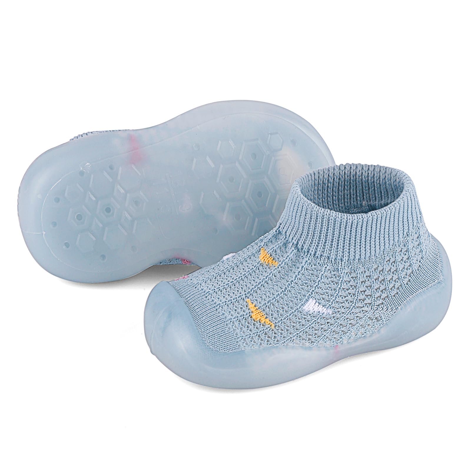 MASOCIO Scarpe Calze Antiscivolo Neonato Estive Scarpe Primi Passi Bimbo Bambino con Suole Gomma Morbido