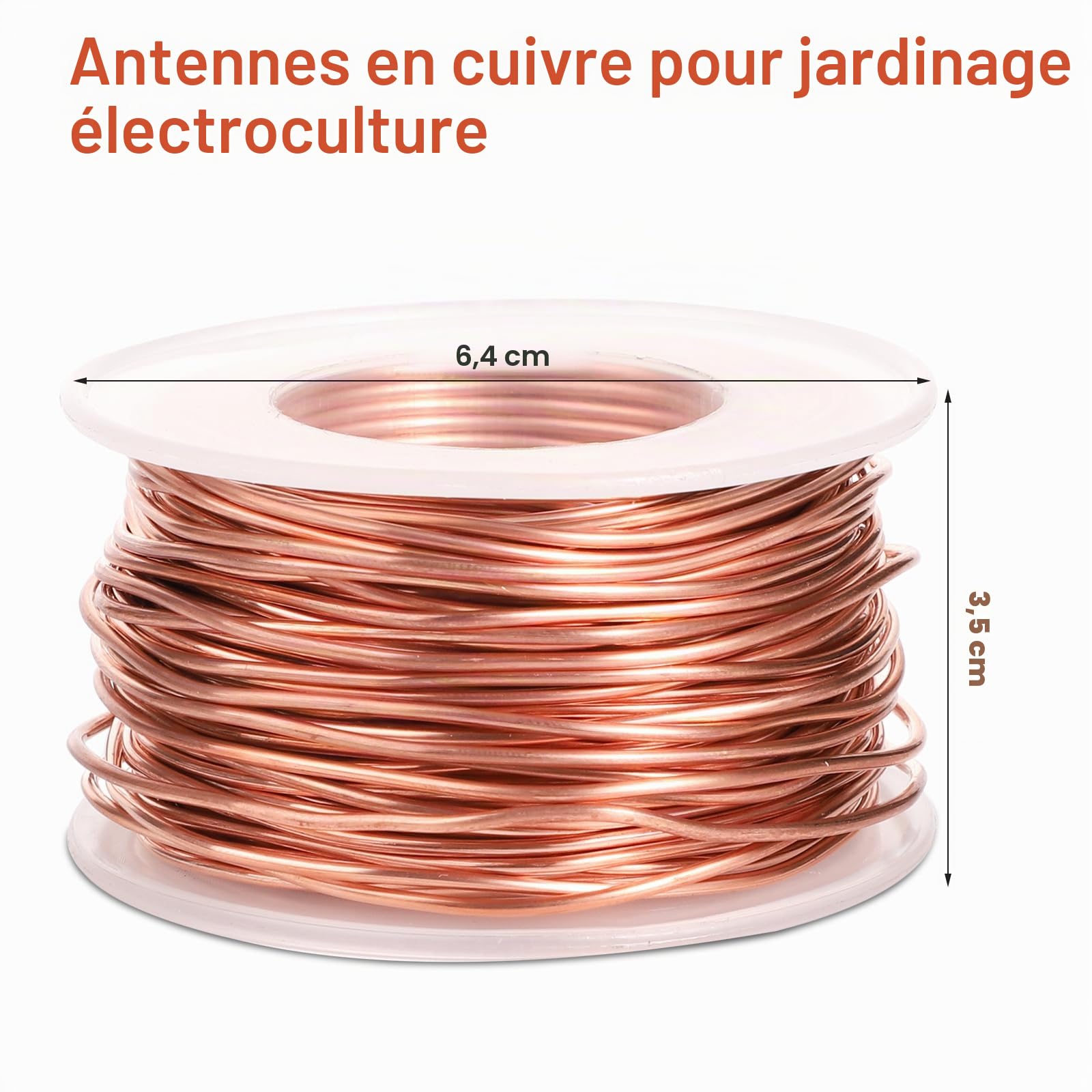Antenne d'électroculture 20m, Fil de cuivre Pur Calibre 16, 99,9% Souple pour Jardinage et Croissance des Plantes