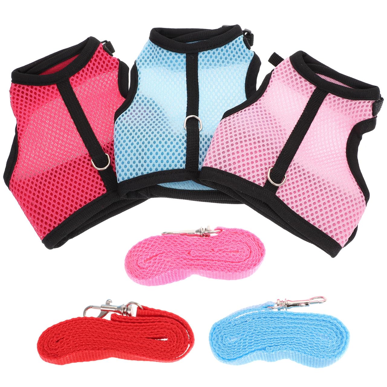 Abaodam Kaninchengeschirr Mit Leine 3Er Set Bunny Vest Harness Für Kaninchen Frettchen Meerschweinchen Und Ratten Weich Atmungsaktiv Für Training Spaziergänge Und Outdoor-Aktivitäten