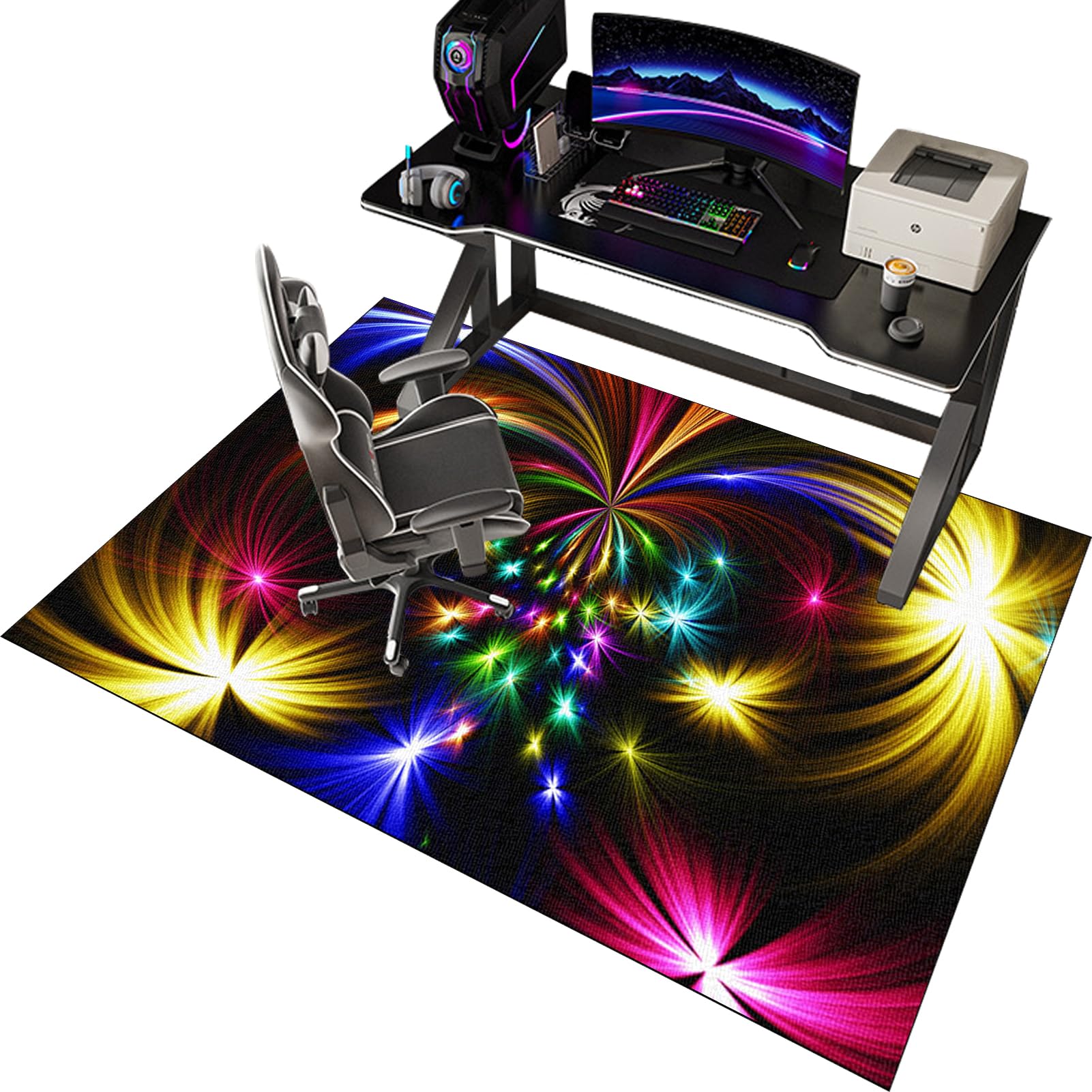 CCTSA Office Chair Mat for Carpet and Hardwood Floor, Carpet Protector Chair Mat for Office Chair, Gaming Chair Mat, Floor Mat Anti Slip for Home Office Gaming Room, Gaming Rug 160 x 200 cm