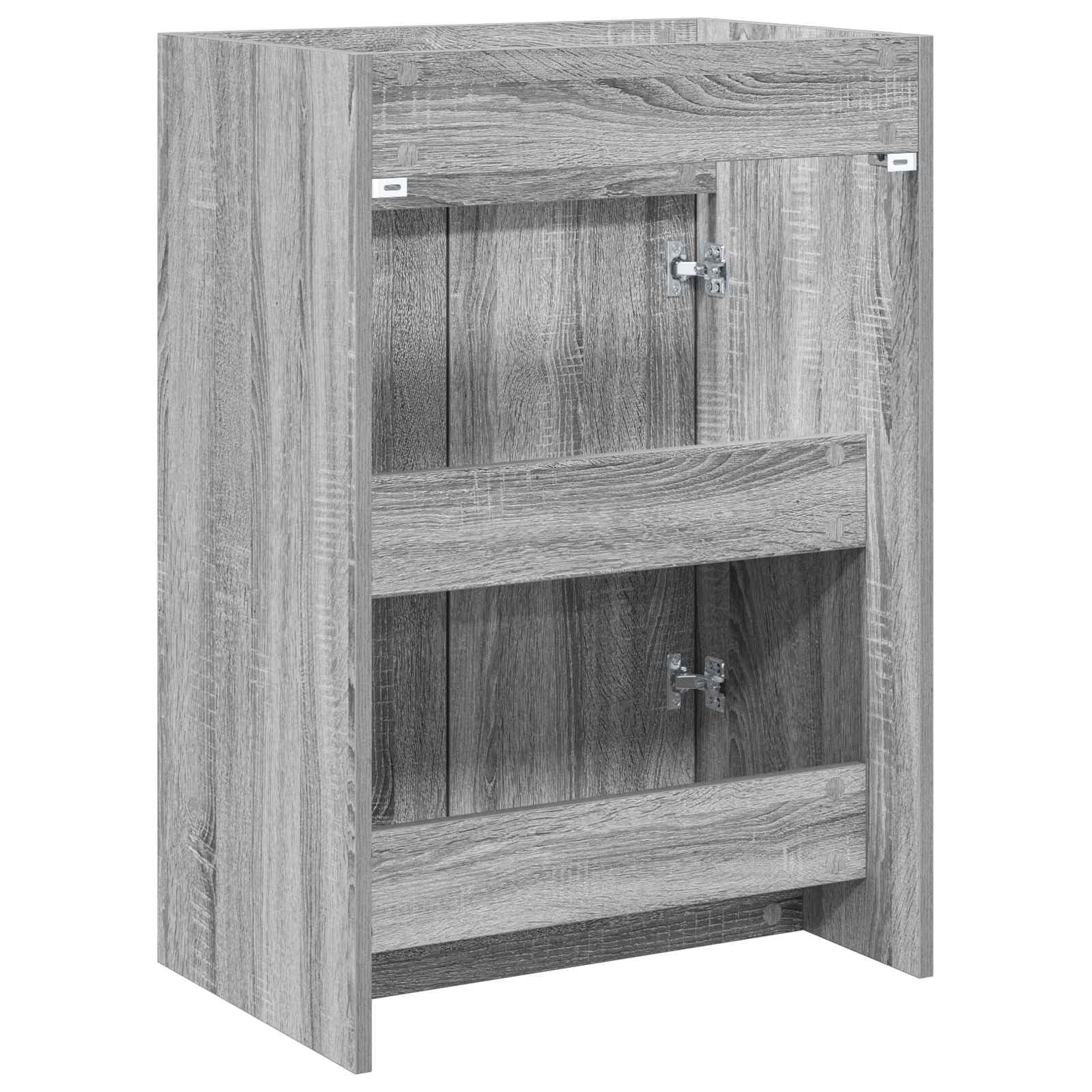 Sonoma szafka pod umywalkę, szara, 56 x 37,5 x 81 cm, materiał drewnopochodny z miejscem do przechowywania, drzwi na zawiasach, montaż do łazienki, szafka pod umywalkę, meble łazienkowe, regał
