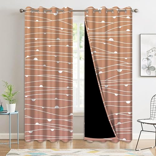 Xiazhilaio Blackout Curtains 52 x 84 Inch, 2 Panels Thermal Insulated Grommet Wi