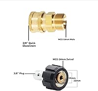 Vista 2 de LIULO TOOL 4 Pack Pressure Washer Quick Connect Kit, Quick Disconnect Kit, Metric M22 14mm to 3/8" Quick Connect Kit, 5000 PSI