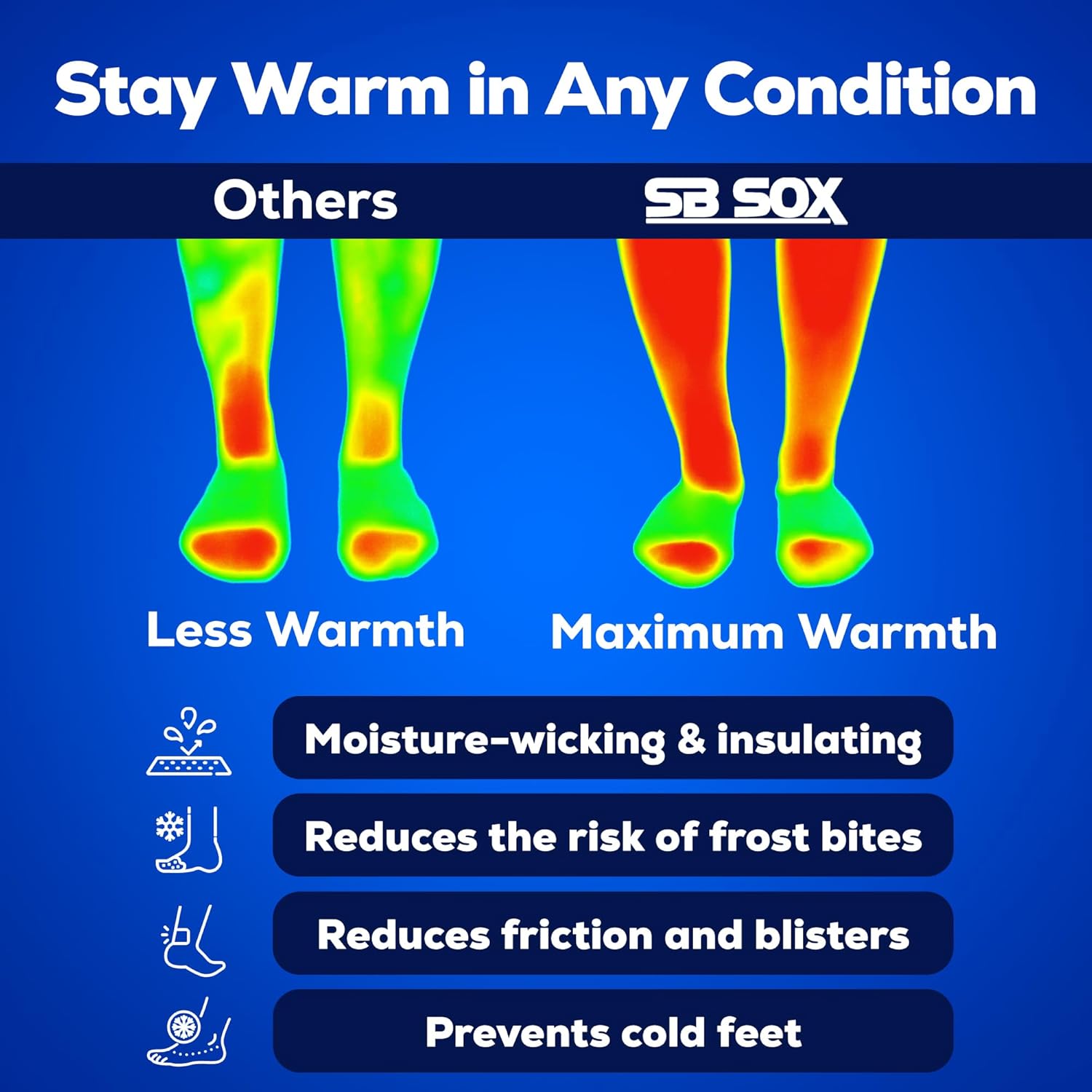 SB SOX Merino Wool Ski Socks for Men & Women (2 Pairs) - Warm Thermal Socks for All-Day Winter Wear - Image 6