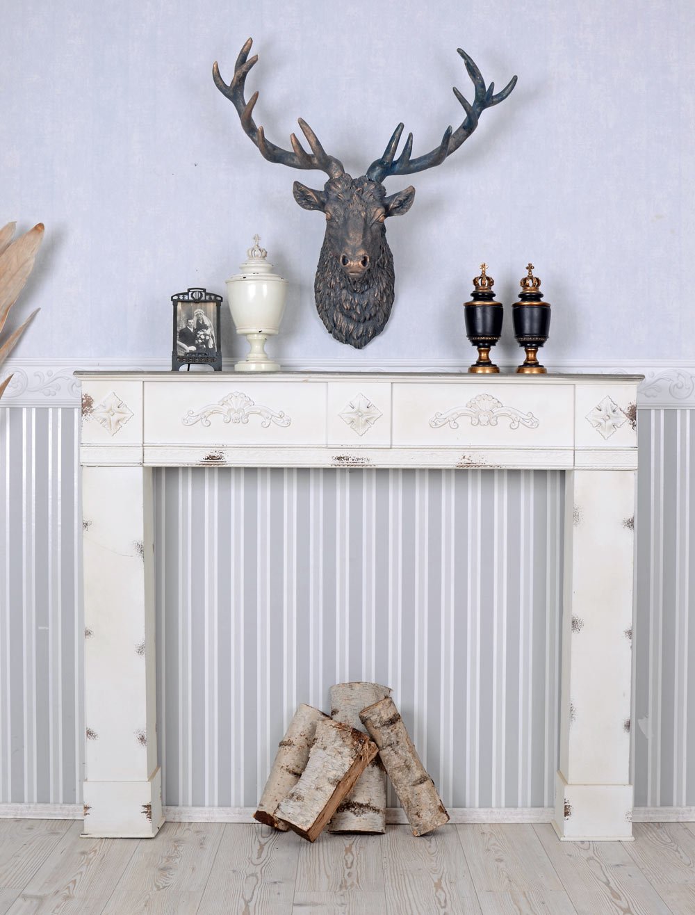 Dekoracyjny kominek Shabby Chic kominek kominek kominkowy Palazzo Exclusive