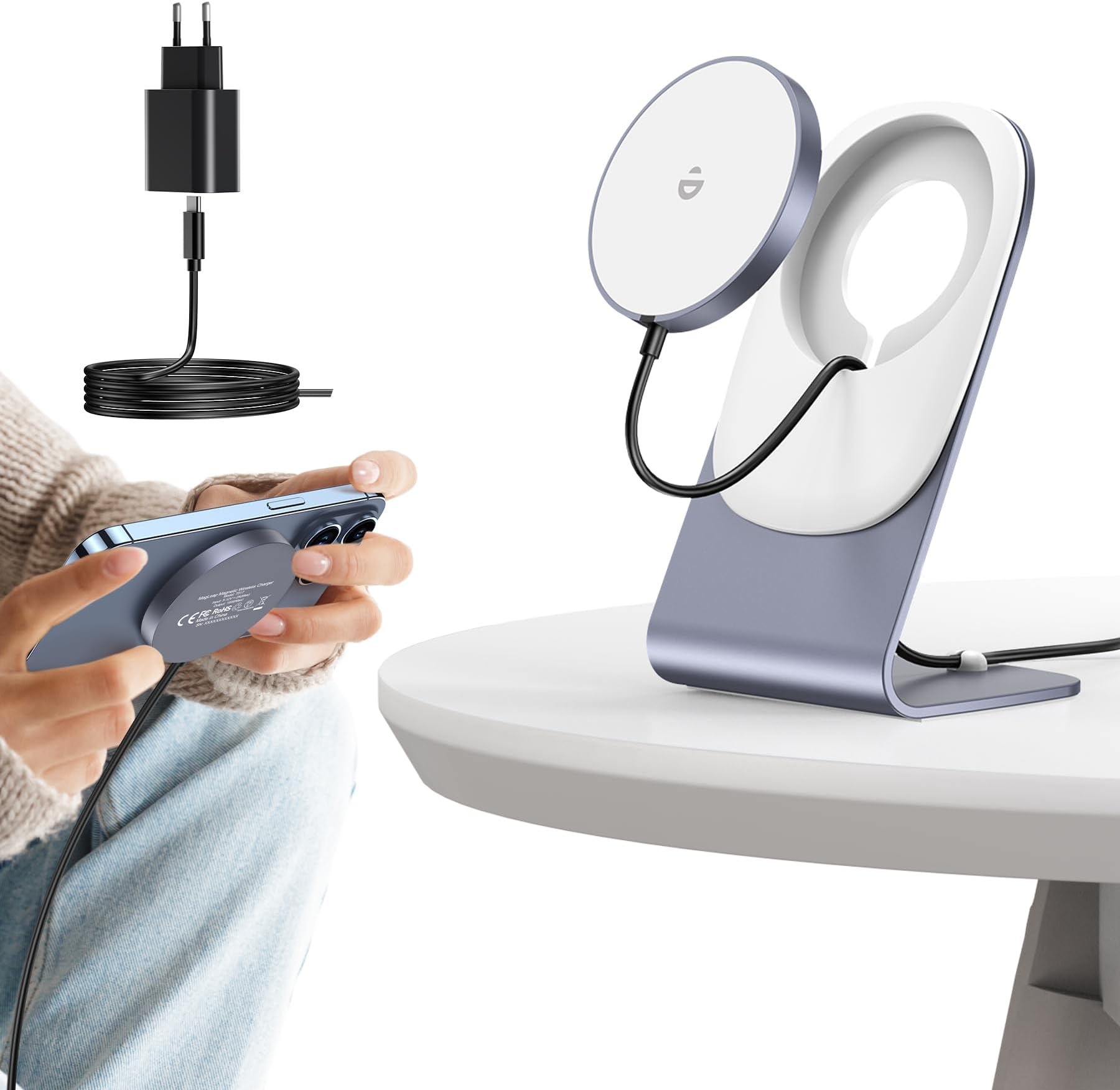 Magnetisches Ladegerät 15W Für IPhone - Kabellose Ladestation Mit AirPods Kompatibilität