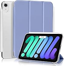 4UBonLife Coque pour iPad Mini 7(A17 Pro) 2024/ Mini 6 Modèle 2021 8,3 Pouces, Étui de Protection Léger Coque Arrière en PC Rigide Translucide Givré pour iPad Mini 6ème/7ème Génération, Gris Lavande