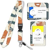 Vista 1 de Cordones para insignias de identificación, paquete de 2 soportes horizontales y verticales para tarjetas de identificación, patrón de impresión a