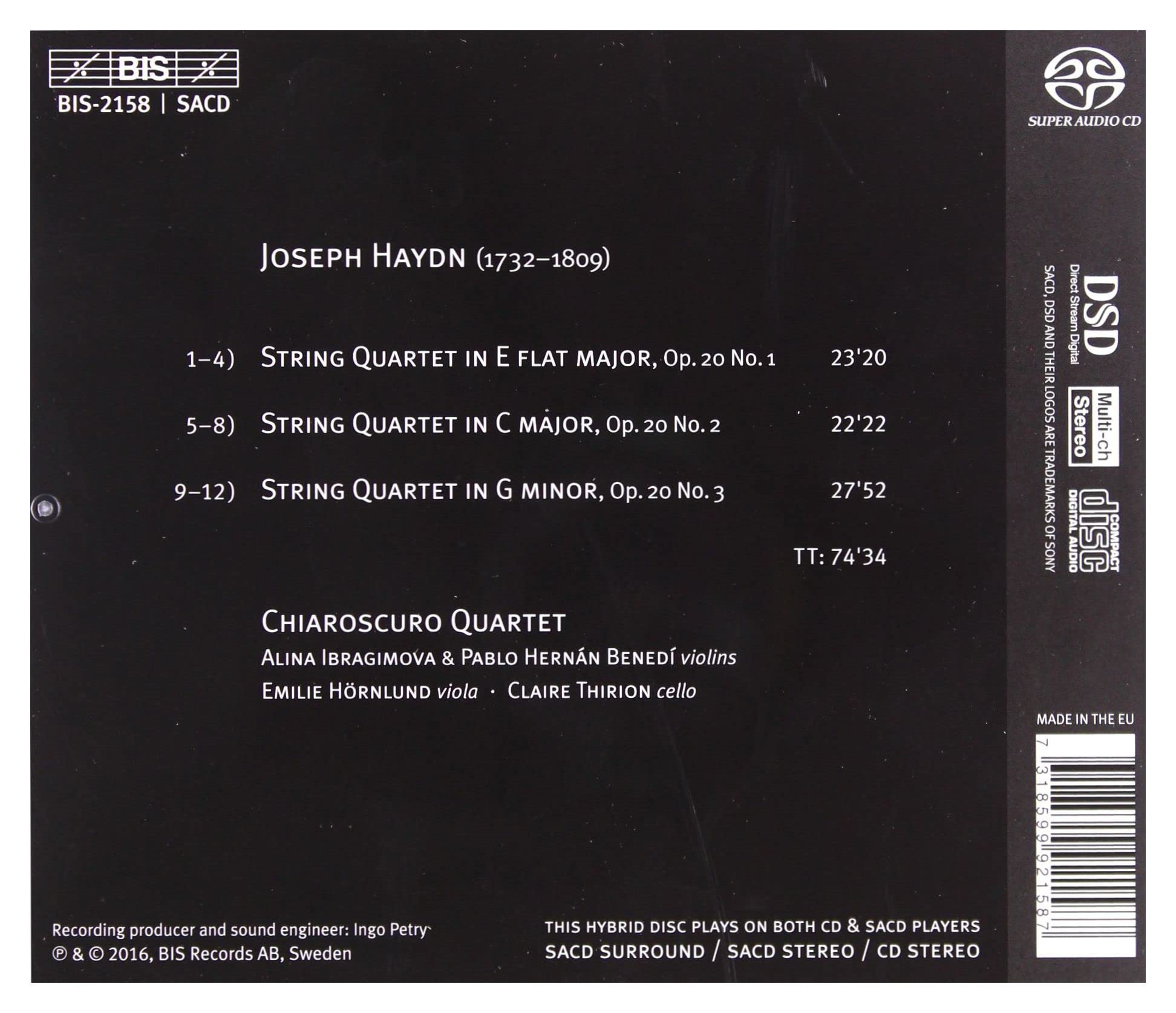 Haydn: Sun Quartets Op. 20 Nos. 1-3