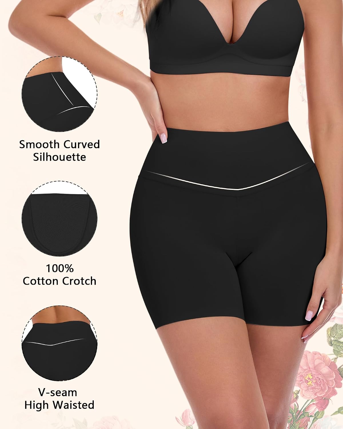 High Waisted Slip Shorts for Under Dresses Women - Cooling Anti Chafing Yoga Gym Loung Biker Boyshorts