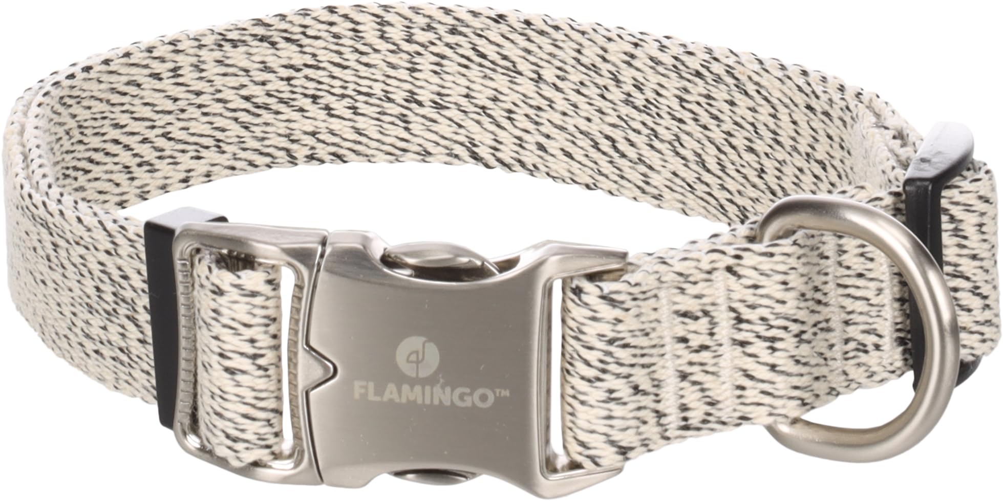 Flamingo Dog Collar Lago White & Black L 45-65cm 25mm, Mix