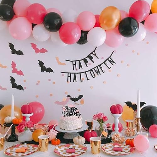 Vista 63 de Rsstarxi 1 paquete de decoración espeluznante para tartas, fantasma, murciélago, araña, decoración de Halloween y primer cumpleaños Diseño 4