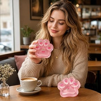 2 PCS Taba Squishy Paw Ornament, Cat Paw Desktop Embellishment, Portable Table Accessory for Office Layout Arrangement and Delicate Decorative Gifts for Adult Users