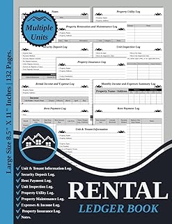 Simple Rental Ledger Book | Rental Income & Expenses Tracker Organizer Log Book | Keep Track and Record of Your Rent Payment | Rental Property Record ... | Landlord Property Management | 110 Pages