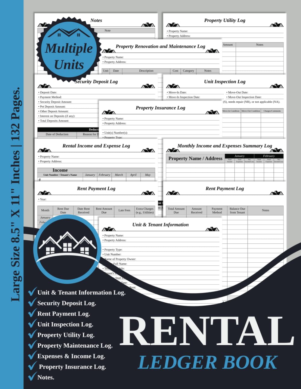 Amazon.com: Simple Rental Ledger Book | Rental Income & Expenses ...