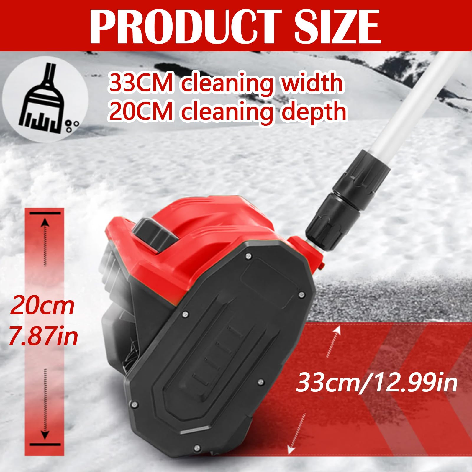 Souffleuse à Neige 1000W 21V Li-ION Direction Projection Réglable 0-33000 TR/Min 8M 34cm