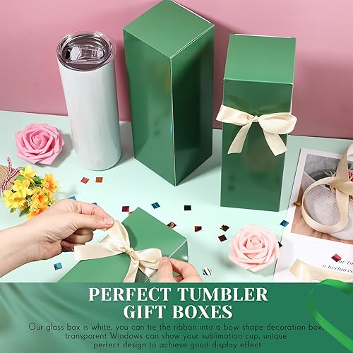 Miniatura 5 de Qilery 24 cajas de regalo de Navidad para vasos de sublimación, caja de regalo con cinta para 12 onzas, 20 onzas, 30 onzas, prensa de calor de