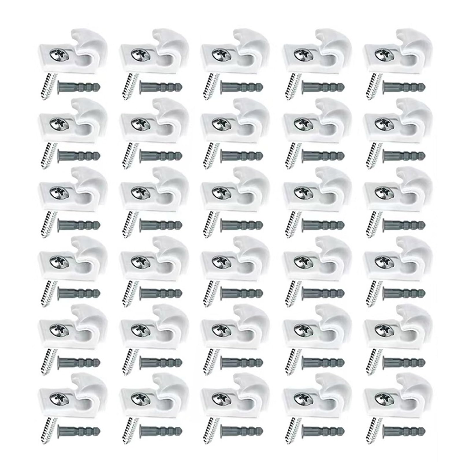 Zhangyezhan White 30Pieces Multipurpose Galvanized Screw In Hook With Wood Threading Portable Accessory For Stable Hanging Solution Secure Fastening Hook