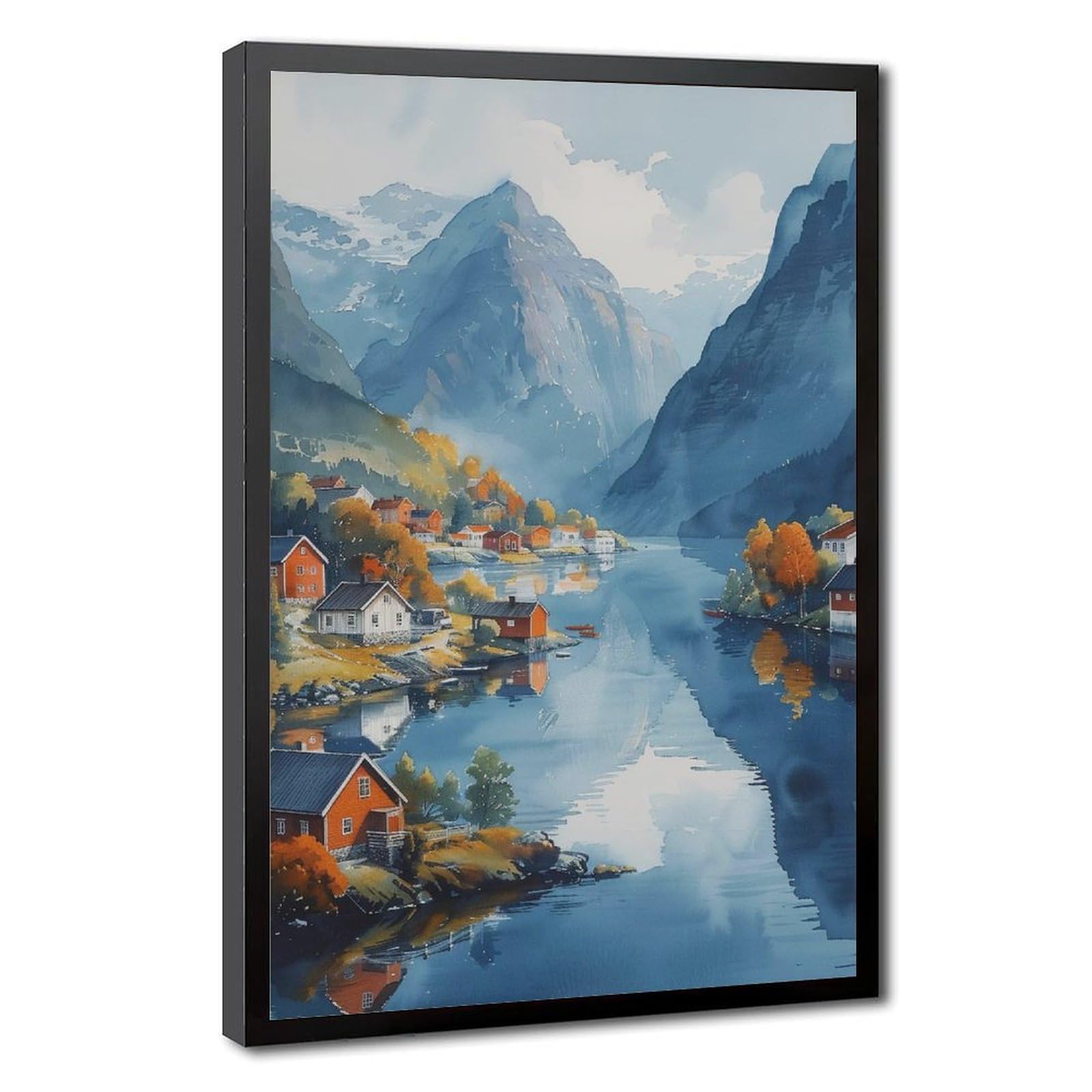 Bareronor Fjords in Norway Canvas Poster for Office Decor Gift