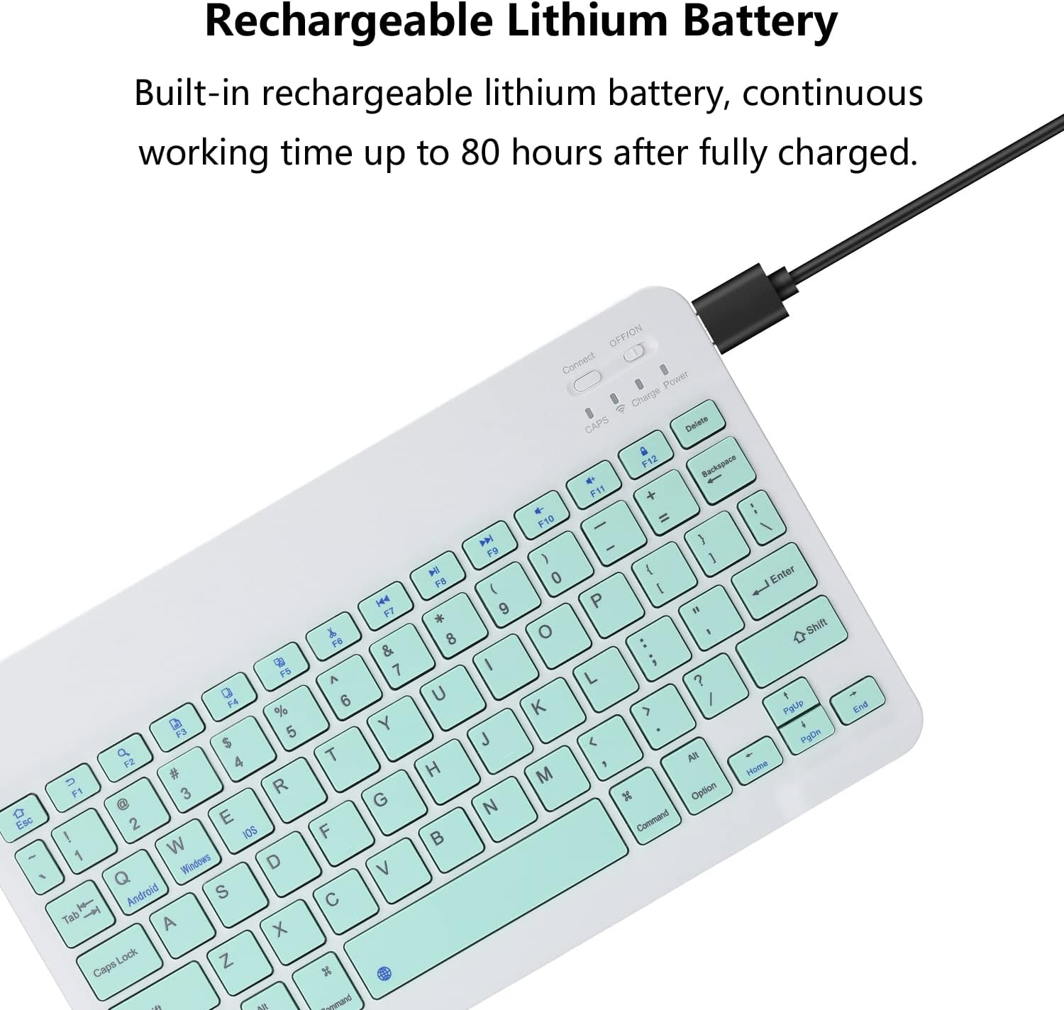 Bluetooth Keyboard for iPad Pro Air Mini iPhone Samsung Galaxy Tablet Phone image 4