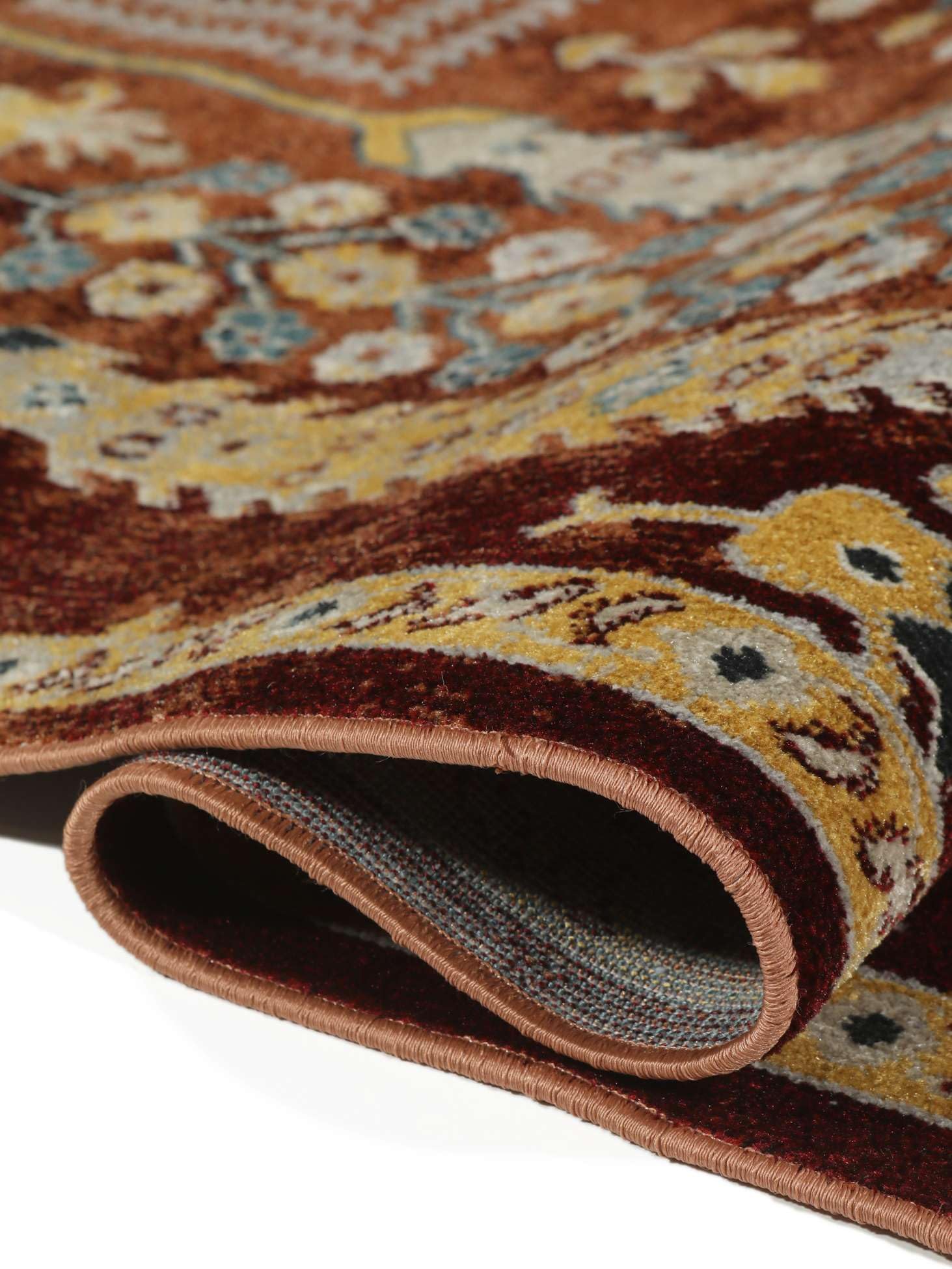 RugVista Razavi, Tappeto, Moderni, 100 x 160 cm, Rettangolare, Pelo corto, Soggiorno, Camera da letto, Cucina, Lavabile in lavatrice, Ruggine