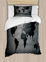 Vista 204 de Ambesonne Juego de funda de edredón de pesca, lubina de boca grande atrapando un bocado en espray de agua, imagen salvaje, juego de cama decorativo