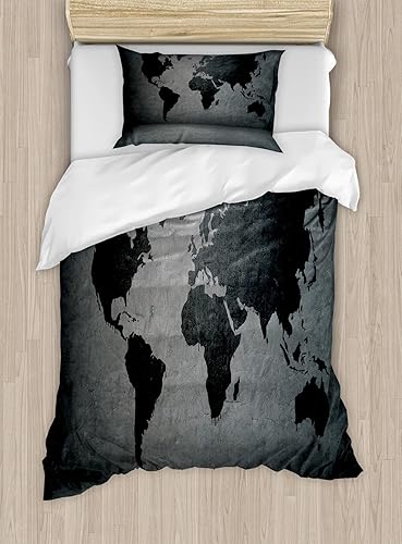 Miniatura 204 de Ambesonne Juego de funda de edredón de pesca, lubina de boca grande atrapando un bocado en espray de agua, imagen salvaje, juego de cama decorativo