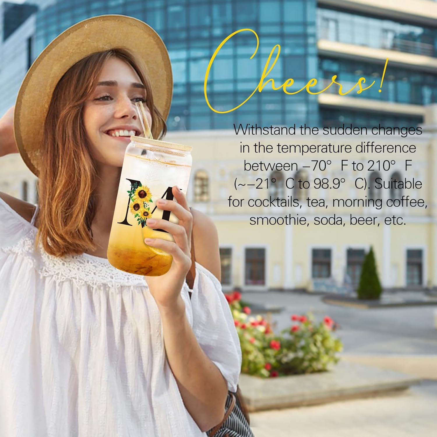 Sunflower Initial Gifts, Get Well Soon Gifts, Self Care Spa Birthday Gifts for Women Monogrammed Gifts, Sunshine Gift Baskets, Personalized Gifts, M - Image 3