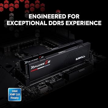 G.SKILL Ripjaws S5 Series DDR5 RAM (Intel XMP 3.0) 32GB (2x16GB) Up to 6000MT/s CL30-40-40-96 1.35V Desktop Computer Memory U-DIMM - Matte Black (F5-6000J3040F16GA2-RS5K)