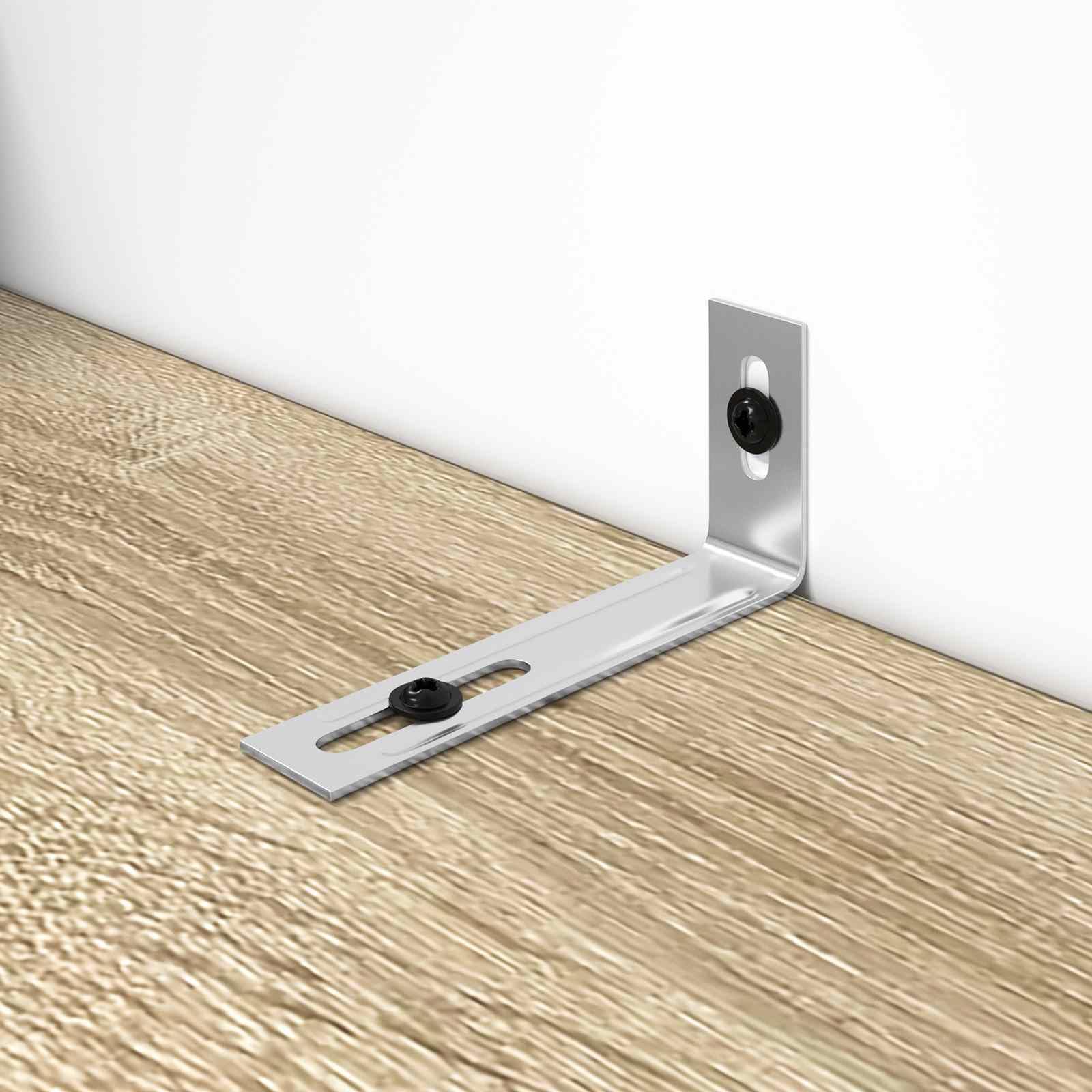 Anti-Kipp-Halterung aus Eisen stabile Wandhalterung für Möbel und Regale 74,5x15x32 mm schwerlast Befestigung Silber verzinkt Montage Konsole stütze