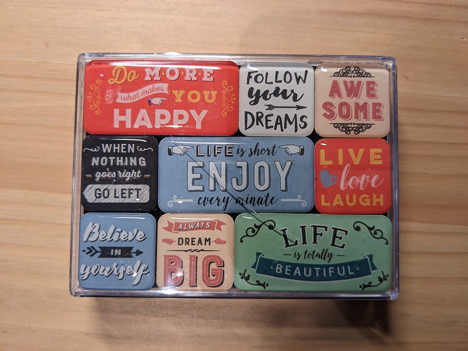 Set 9 Aimants Rétro Nostalgic-Art – Word Up, Enjoy Life, Designs Vintage Colorés Pour Frigo Et Tableau Magnétique