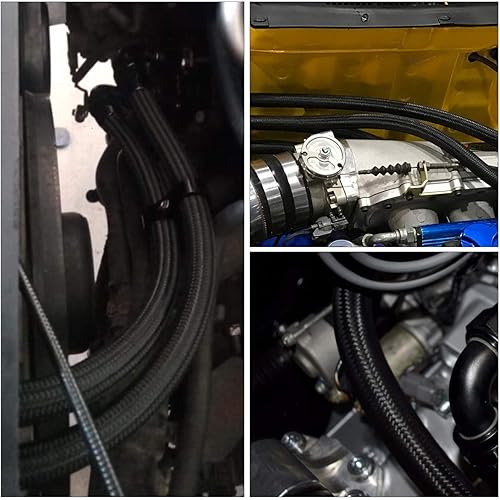 Miniatura 8 de EVIL ENERGY Paquete de línea de combustible de PTFE E85 de nailon trenzado de acero inoxidable 10AN de 10 pies con 2 piezas de extremo recto de